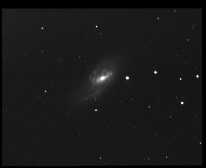 m66 M 66 - Galaxie spirale - Lion - Mag.9,7 - Dim.8'x2,5'<br>
19/05/04 - Le Champ du Feu (67)<br>
N11 f/3.3 altaz + Watec 120N + VCE 15x10s<br> 
IRIS : opt3, rregister, add3<br>