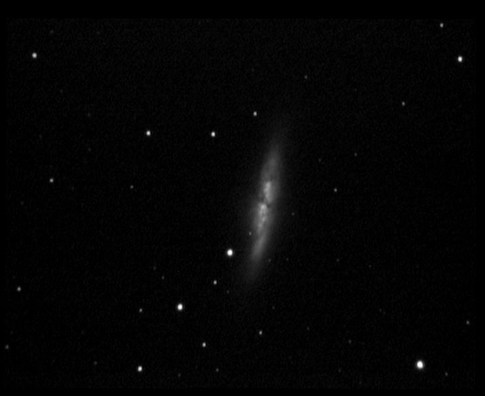 m82 M 82 - Galaxie irrégulière - Grande Ourse - Mag.8,5 - Dim.8'x3'<br>
22/06/04 - St Michel Observatoire (04) - FWHM=7